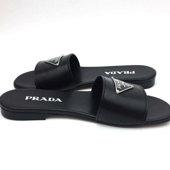PRADA Triangle Logo Slide Sandal sz 8 - Picture 4 of 12